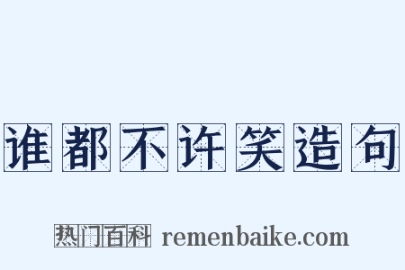 谁都不许笑造句是什么意思的图片